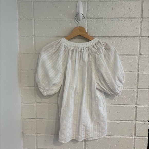 LOFT Tie Neck Puff Sleeve Top - Picture 4 of 5
